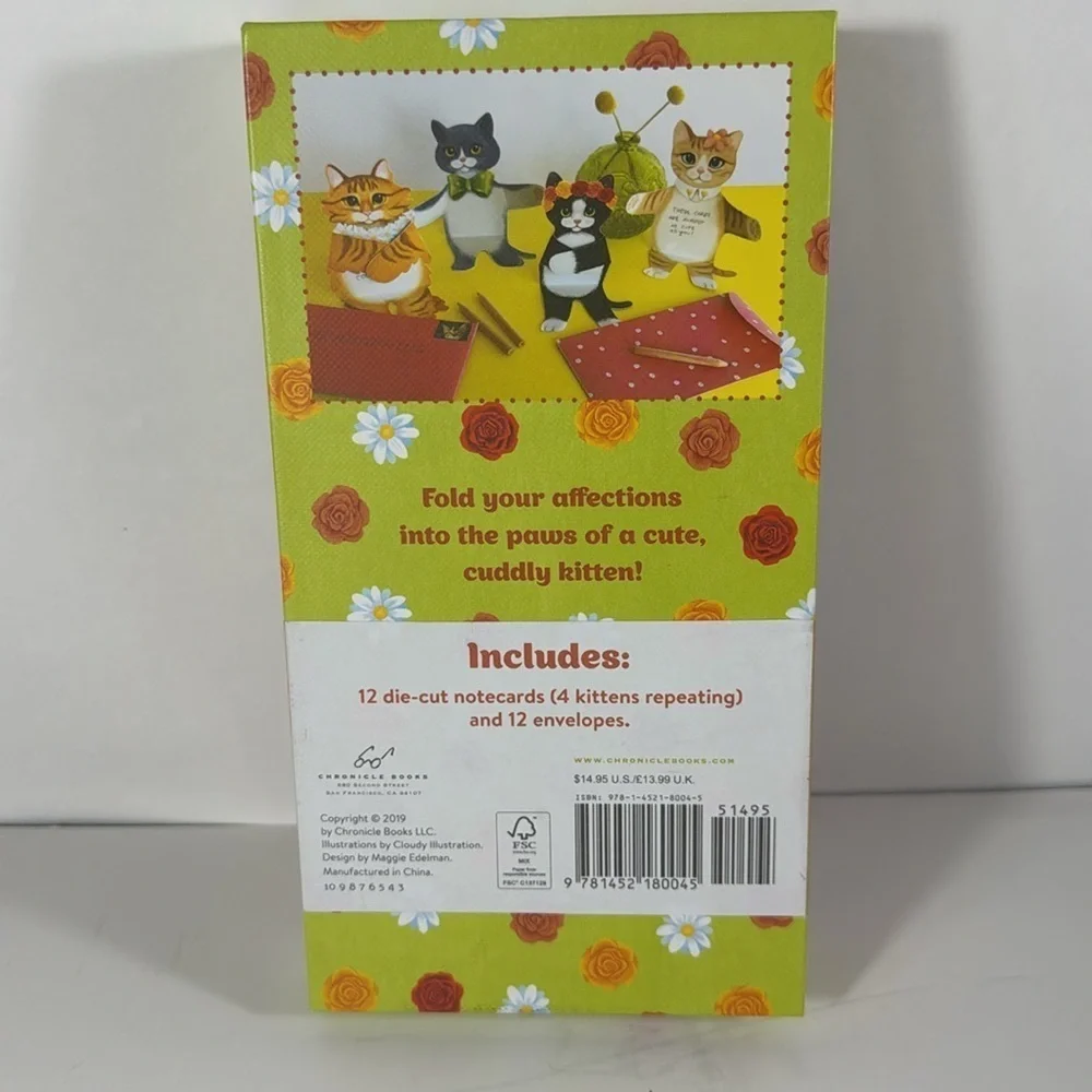 Chronicle Books Kitten Cuddles Set of 12 Notecards & Envelopes Stationery